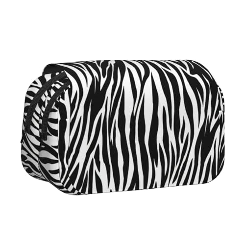 KAPPTYY Federmäppchen mit Zebramuster für Bleistifte, praktische Aufbewahrungsbox für Aquarellstifte oder Marker, Schwarz , Einheitsgröße, Taschen-Organizer von KAPPTYY