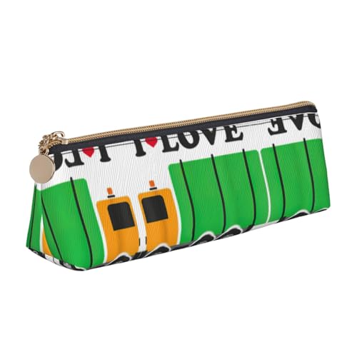 KAPPTYY Federmäppchen mit breiter Öffnung "I Love Garbage Trucks", leicht, geräumig, mit Reißverschluss, weiß, Einheitsgröße, Taschen-Organizer von KAPPTYY