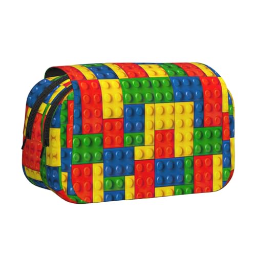 KAPPTYY Federmäppchen mit buntem Ziegeldruck, praktische Aufbewahrungsbox für Aquarellstifte oder Marker, Schwarz , Einheitsgröße, Taschen-Organizer von KAPPTYY