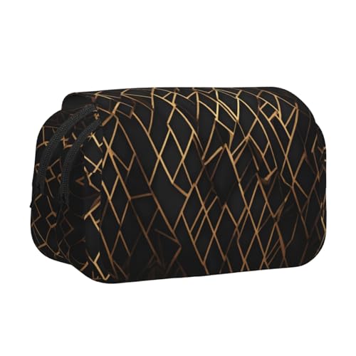 KAPPTYY Federmäppchen mit geometrischen Linien für Bleistifte, praktische Aufbewahrungsbox für Aquarellstifte oder Marker, Schwarz , Einheitsgröße, Taschen-Organizer von KAPPTYY