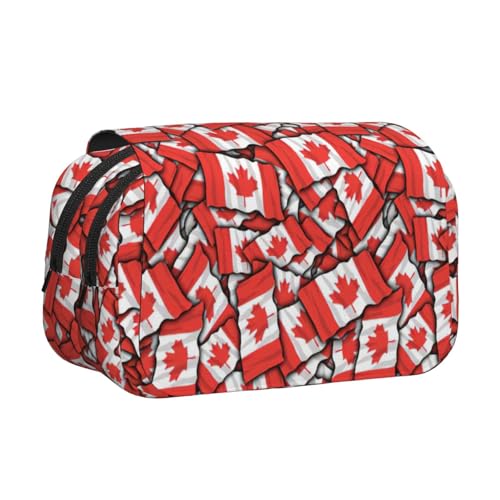 KAPPTYY Federmäppchen mit kanadischer Flagge, praktische Aufbewahrungsbox für Aquarellstifte oder Marker, Schwarz , Einheitsgröße, Taschen-Organizer von KAPPTYY