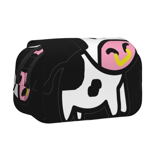 KAPPTYY Federmäppchen mit niedlichem Kuhdruck, praktische Aufbewahrungsbox für Aquarellstifte oder Marker, Schwarz , Einheitsgröße, Taschen-Organizer von KAPPTYY