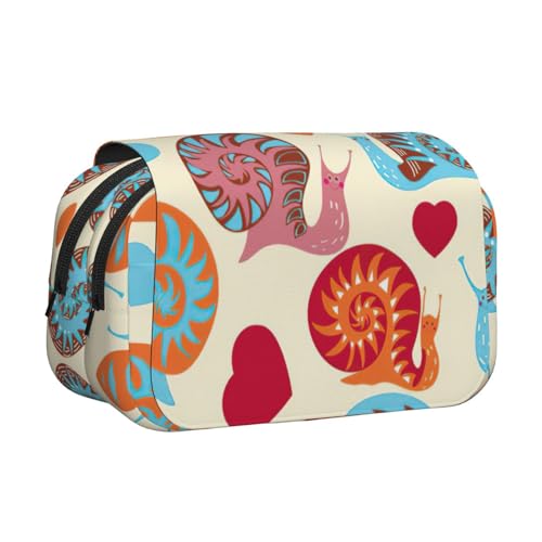 KAPPTYY Federmäppchen mit niedlichem Schnecken-Druck, praktische Aufbewahrungsbox für Aquarellstifte oder Marker, Schwarz , Einheitsgröße, Taschen-Organizer von KAPPTYY