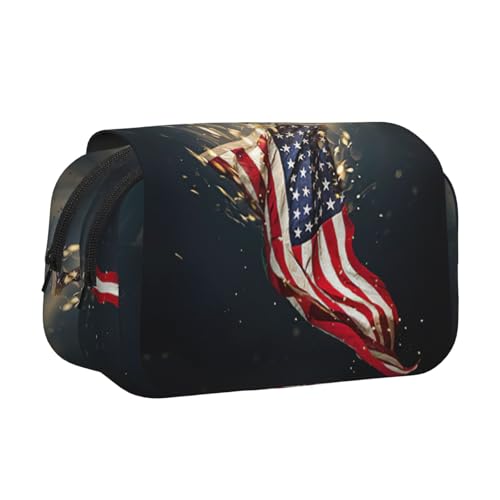 KAPPTYY Federmäppchen mit nordamerikanischem Weißkopfseeadlerdruck, praktische Aufbewahrungsbox für Aquarellstifte oder Marker, Schwarz , Einheitsgröße, Taschen-Organizer von KAPPTYY