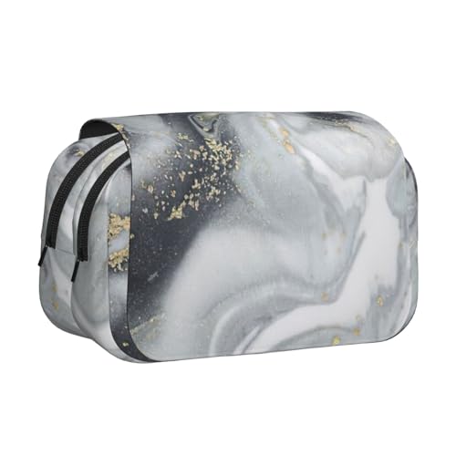 KAPPTYY Federmäppchen mit orientalischem Marmorstein-Druck für Bleistifte, praktische Aufbewahrungsbox für Aquarellstifte oder Marker, Schwarz , Einheitsgröße, Taschen-Organizer von KAPPTYY