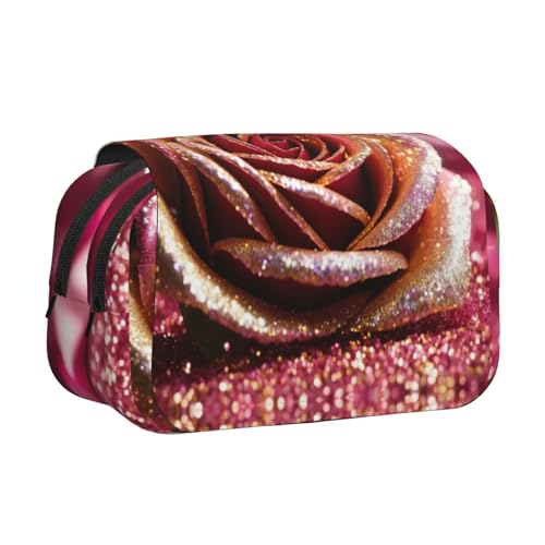 KAPPTYY Federmäppchen mit rosa Rosen-Druck, praktische Aufbewahrungsbox für Aquarellstifte oder Marker, Schwarz , Einheitsgröße, Taschen-Organizer KAPPTYY Federmäppchen mit rosa Rosen-Druck, praktische Aufbewahrungsbox für Aquarellstifte oder Marker, Schwarz , Einheitsgröße, Taschen-Organizer von KAPPTYY