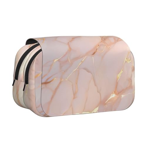 KAPPTYY Federmäppchen mit rotgoldenem Marmor-Druck für Bleistifte, praktische Aufbewahrungsbox für Aquarellstifte oder Marker, Schwarz , Einheitsgröße, Taschen-Organizer von KAPPTYY