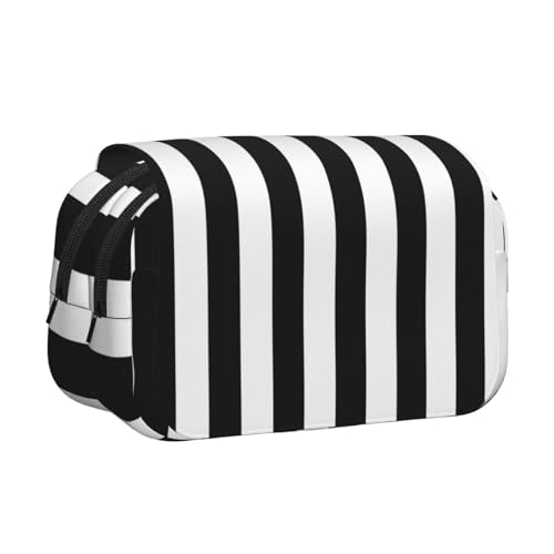 KAPPTYY Federmäppchen mit schwarz-weißen Streifen für Bleistifte, praktische Aufbewahrungsbox für Aquarellstifte oder Marker, Schwarz , Einheitsgröße, Taschen-Organizer von KAPPTYY