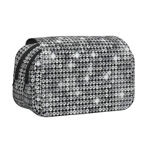 KAPPTYY Federmäppchen mit silberfarbenem Paillettenmuster für Bleistifte, praktische Aufbewahrungsbox für Aquarellstifte oder Marker, Schwarz , Einheitsgröße, Taschen-Organizer von KAPPTYY