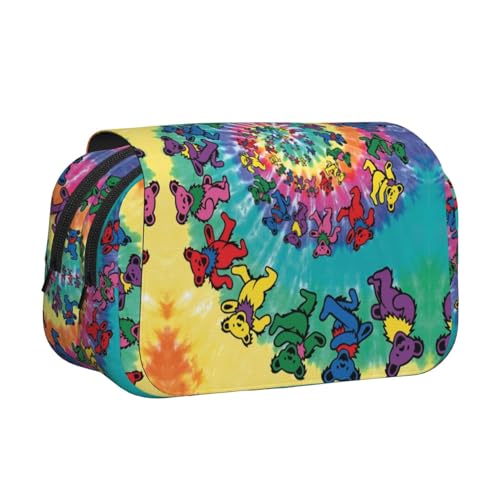 KAPPTYY Federmäppchen mit tanzendem Bären-Motiv, praktische Aufbewahrungsbox für Aquarellstifte oder Marker, Schwarz , Einheitsgröße, Taschen-Organizer von KAPPTYY