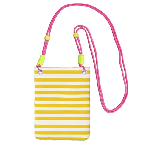 KAPPTYY Handy-Tasche mit zitronengelben Streifenmuster, modische Handytasche, universelle Outdoor-Handytasche, Gadget-Tasche, geeignet für jedes Handy, Fuchusia, Einheitsgröße von KAPPTYY