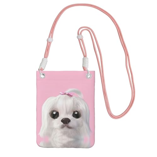 KAPPTYY Hübsche Malteser-Hund-Druck-Handytasche, universelle Outdoor-Handytasche, Gadget-Tasche, geeignet für jedes Handy, rose, Einheitsgröße von KAPPTYY