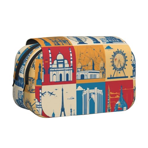 KAPPTYY I Love London Federmäppchen für Bleistifte, praktische Aufbewahrungsbox für Aquarellstifte oder Marker, Schwarz , Einheitsgröße, Taschen-Organizer von KAPPTYY