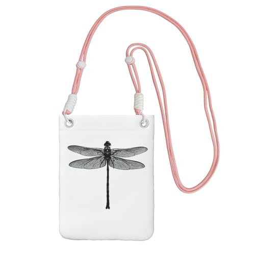 KAPPTYY Libellen-Handytasche, bedruckt, modische Handytasche, universelle Outdoor-Handytasche, Gadget-Tasche, geeignet für jedes Handy, rose, Einheitsgröße von KAPPTYY