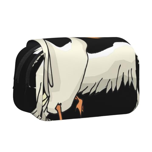 KAPPTYY Lustiges Federmäppchen mit Pelikan-Druck für Bleistifte, praktische Aufbewahrungsbox für Aquarellstifte oder Marker, Schwarz , Einheitsgröße, Taschen-Organizer von KAPPTYY