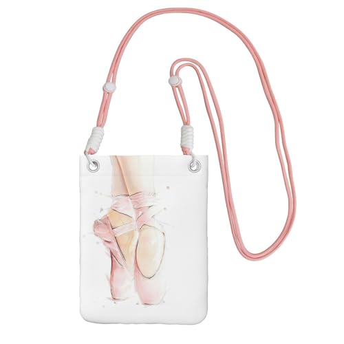 KAPPTYY Modische Handy-Tasche mit Ballettschuhen, universelle Outdoor-Handytasche, Gadget-Tasche, geeignet für jedes Handy, rose, Einheitsgröße von KAPPTYY