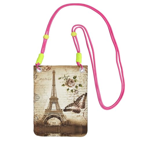 KAPPTYY Modische Handy-Tasche mit Paris-Turm-Druck, universelle Outdoor-Handytasche, Gadget-Tasche, geeignet für jedes Handy, Fuchusia, Einheitsgröße von KAPPTYY