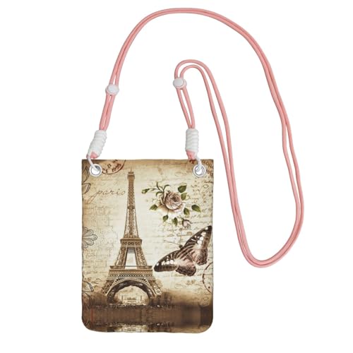 KAPPTYY Modische Handy-Tasche mit Paris-Turm-Druck, universelle Outdoor-Handytasche, Gadget-Tasche, geeignet für jedes Handy, rose, Einheitsgröße von KAPPTYY