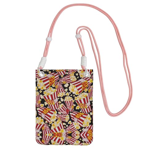 KAPPTYY Modische Handy-Tasche mit Popcorn-Druck, universelle Outdoor-Handytasche, Gadget-Tasche, geeignet für jedes Handy, rose, Einheitsgröße von KAPPTYY