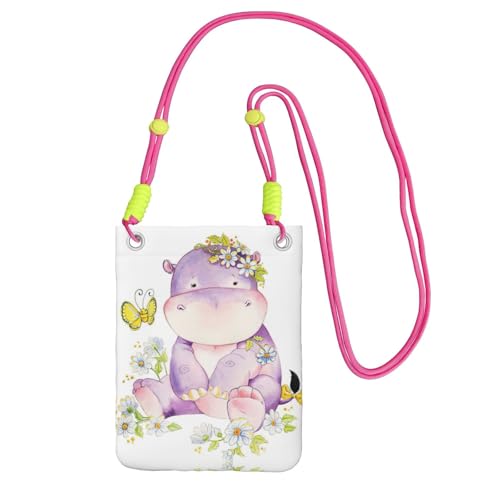 KAPPTYY Modische Handy-Tasche mit Schmetterlingsdruck, universelle Outdoor-Handytasche, Gadget-Tasche, geeignet für jedes Handy, Fuchusia, Einheitsgröße von KAPPTYY