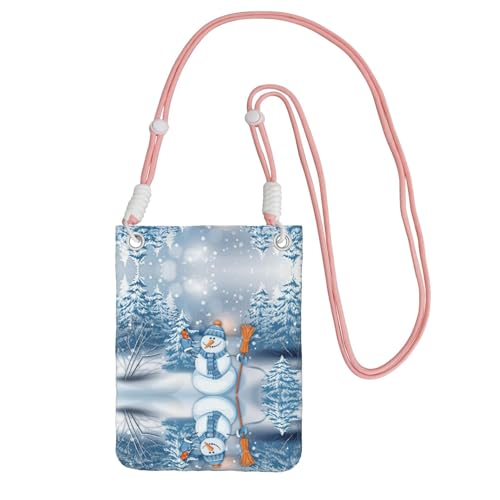 KAPPTYY Modische Handy-Tasche mit Schneemann-Druck, universelle Outdoor-Handytasche, Gadget-Tasche, geeignet für jedes Handy, rose, Einheitsgröße von KAPPTYY