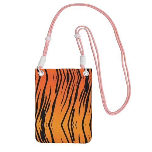 KAPPTYY Modische Handy-Tasche mit Tigerstreifen-Druck, universelle Outdoor-Handytasche, Gadget-Tasche, geeignet für jedes Handy, rose, Einheitsgröße von KAPPTYY
