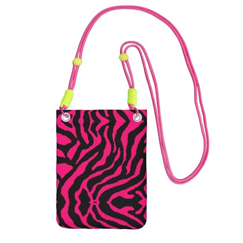 KAPPTYY Modische Handy-Tasche mit Zebra-Tiger-Leoparden-Motiv, Rosa, universelle Outdoor-Handytasche, Gadget-Tasche, geeignet für jedes Handy, Fuchusia, Einheitsgröße von KAPPTYY