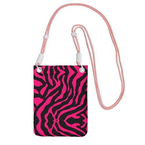 KAPPTYY Modische Handy-Tasche mit Zebra-Tiger-Leoparden-Motiv, Rosa, universelle Outdoor-Handytasche, Gadget-Tasche, geeignet für jedes Handy, rose, Einheitsgröße von KAPPTYY