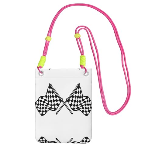 KAPPTYY Modische Handy-Tasche mit karierten Flaggen, bedruckt, universelle Outdoor-Handytasche, Gadget-Tasche, geeignet für jedes Handy, Fuchusia, Einheitsgröße von KAPPTYY