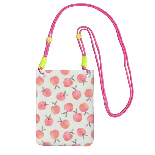 KAPPTYY Modische Handy-Tasche mit pinkem Pfirsichdruck, universelle Outdoor-Handytasche, Gadget-Tasche, geeignet für jedes Handy, Fuchusia, Einheitsgröße von KAPPTYY