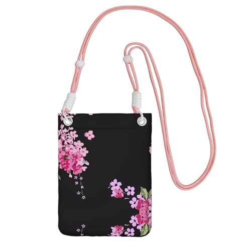 KAPPTYY Modische Handy-Tasche mit schönem Blumendruck, universelle Outdoor-Handytasche, Gadget-Tasche, geeignet für jedes Handy, rose, Einheitsgröße von KAPPTYY