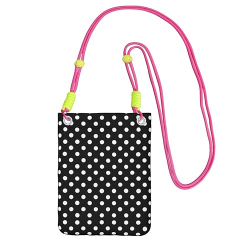 KAPPTYY Modische Handy-Tasche mit schwarz-weißen Punkten, universelle Outdoor-Handytasche, Gadget-Tasche, geeignet für jedes Handy, Fuchusia, Einheitsgröße von KAPPTYY