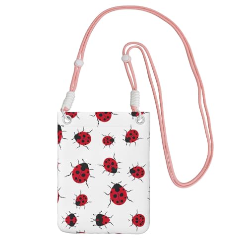 KAPPTYY Modische Handytasche, Marienkäfer-Druck, universelle Outdoor-Handytasche, Gadget-Tasche, geeignet für jedes Handy, rose, Einheitsgröße von KAPPTYY