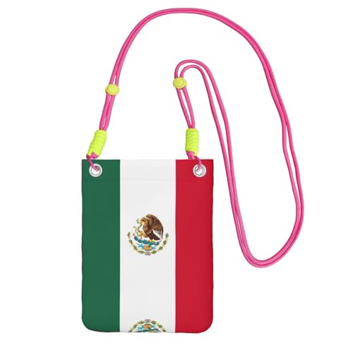 KAPPTYY Modische Handytasche, Motiv: Flagge von Mexiko, universelle Outdoor-Handytasche, Gadget-Tasche, geeignet für jedes Handy, Fuchusia, Einheitsgröße von KAPPTYY