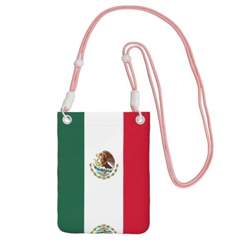 KAPPTYY Modische Handytasche, Motiv: Flagge von Mexiko, universelle Outdoor-Handytasche, Gadget-Tasche, geeignet für jedes Handy, rose, Einheitsgröße von KAPPTYY