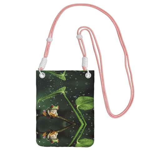 KAPPTYY Modische Handytasche, Motiv: Friedensbaum, Froschdruck, universelle Outdoor-Handytasche, Gadget-Tasche, geeignet für jedes Handy, rose, Einheitsgröße von KAPPTYY