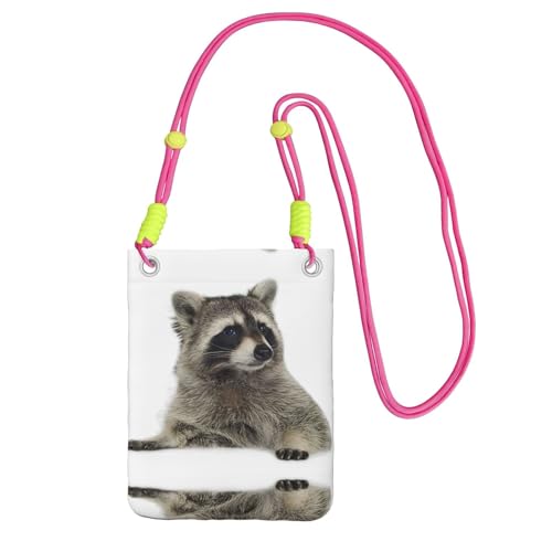 KAPPTYY Modische Handytasche, Motiv: Haariger Waschbär-Druck, universelle Outdoor-Handytasche, Gadget-Tasche, geeignet für jedes Handy, Fuchusia, Einheitsgröße von KAPPTYY