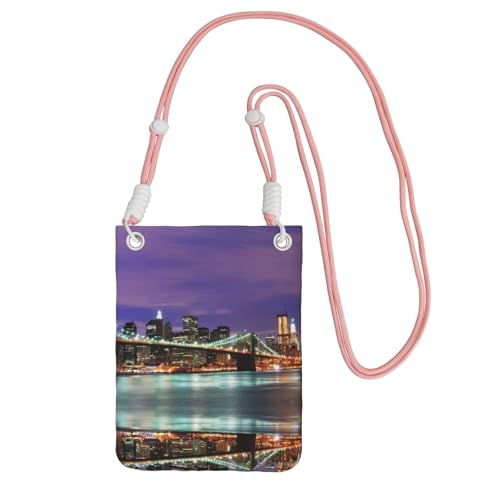 KAPPTYY Modische Handytasche, Motiv: New York Night Print, universelle Outdoor-Handytasche, Gadget-Tasche, geeignet für jedes Handy, rose, Einheitsgröße von KAPPTYY