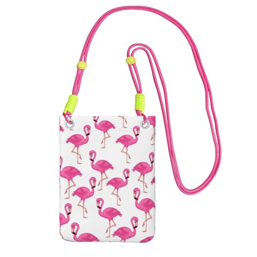 KAPPTYY Modische Handytasche, Motiv: Pink Flamingo 1, bedruckt, universelle Outdoor-Handytasche, Gadget-Tasche, geeignet für jedes Handy, Fuchusia, Einheitsgröße von KAPPTYY