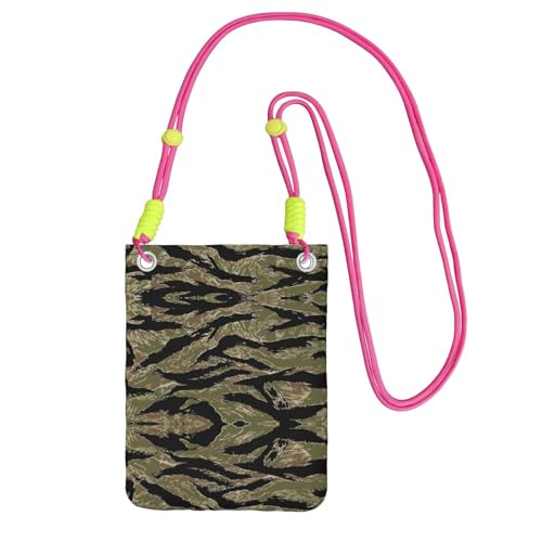KAPPTYY Modische Handytasche, Motiv: Tigerstreifen, Camouflage-Druck, universelle Outdoor-Handytasche, Gadget-Tasche, geeignet für jedes Handy, Fuchusia, Einheitsgröße von KAPPTYY