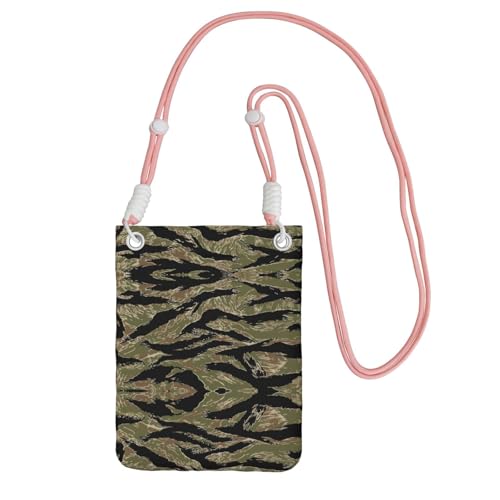 KAPPTYY Modische Handytasche, Motiv: Tigerstreifen, Camouflage-Druck, universelle Outdoor-Handytasche, Gadget-Tasche, geeignet für jedes Handy, rose, Einheitsgröße von KAPPTYY