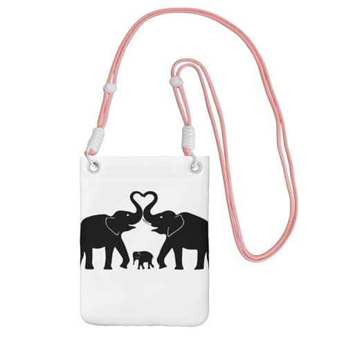 KAPPTYY Modische Handytasche, Motiv: alter Elefant und junger Elefant, universelle Outdoor-Handytasche, Gadget-Tasche, geeignet für jedes Handy, rose, Einheitsgröße von KAPPTYY