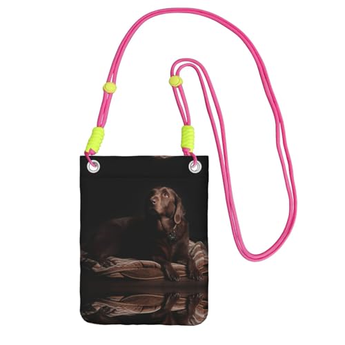 KAPPTYY Modische Handytasche, Motiv: brauner Labrador-Druck, universelle Outdoor-Handytasche, Gadget-Tasche, geeignet für jedes Handy, Fuchusia, Einheitsgröße von KAPPTYY