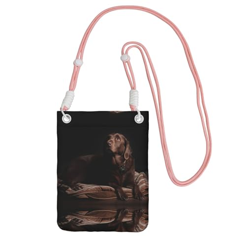 KAPPTYY Modische Handytasche, Motiv: brauner Labrador-Druck, universelle Outdoor-Handytasche, Gadget-Tasche, geeignet für jedes Handy, rose, Einheitsgröße von KAPPTYY