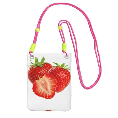 KAPPTYY Modische Handytasche, Motiv: frische Erdbeere, universelle Outdoor-Handytasche, Gadget-Tasche, geeignet für jedes Handy, Fuchusia, Einheitsgröße von KAPPTYY