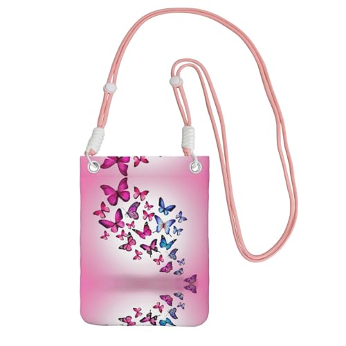 KAPPTYY Modische Handytasche, Motiv: rosa Schmetterlinge, universelle Outdoor-Handytasche, Gadget-Tasche, geeignet für jedes Handy, rose, Einheitsgröße von KAPPTYY