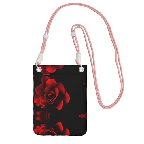 KAPPTYY Modische Handytasche, Motiv: rote Rose, universelle Outdoor-Handytasche, Gadget-Tasche, geeignet für jedes Handy, rose, Einheitsgröße von KAPPTYY