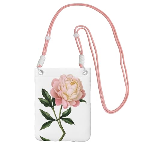 KAPPTYY Modische Handytasche, Pfingstrosen-Druck, universelle Outdoor-Handytasche, Gadget-Tasche, geeignet für jedes Handy, rose, Einheitsgröße von KAPPTYY