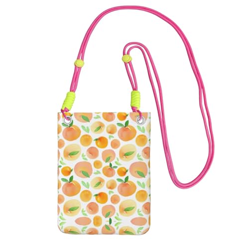 KAPPTYY Modische Handytasche, Pfirsichdruck, universelle Outdoor-Handytasche, Gadget-Tasche, geeignet für jedes Handy, Fuchusia, Einheitsgröße von KAPPTYY