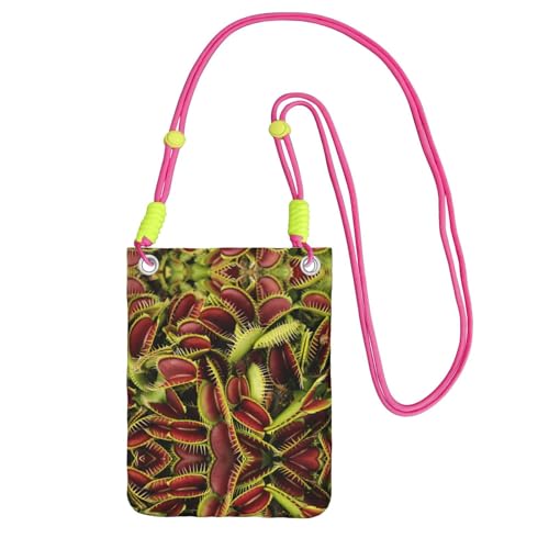 KAPPTYY Modische Handytasche, Pflanzendruck, universelle Outdoor-Handytasche, Gadget-Tasche, geeignet für jedes Handy, Fuchusia, Einheitsgröße von KAPPTYY